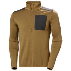 Bluza 1/2 zip Helly Hansen Lifa Merino. Brązowe bluzy Helly Hansen, m, bez wzorów, bez kaptura. Za 638.50 zł.