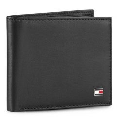 Duży Portfel Męski Tommy Hilfiger. Czarne portfele Tommy Hilfiger, bez wzorów. Za 199.99 zł.