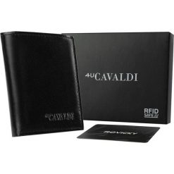 Portfel skórzany Cavaldi czarny 0800-BS-RFID BLACK. Czarne portfele 4U Cavaldi, bez wzorów, ze skóry. Za 46.00 zł.