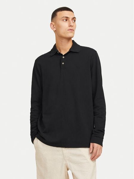 Jack & Jones Polo William 12269034 Czarny Regular Fit. Czarne koszulki polo Jack & Jones, m, bez wzorów, z bawełny, bez kołnierzyka, bez ramiączek. Za 119.99 zł.