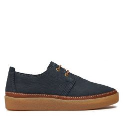 Półbuty Clarks. Niebieskie eleganckie półbuty Clarks, bez wzorów, bez obcasa, bez zapięcia. Za 429.99 zł.