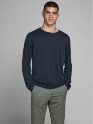 Jack&Jones Sweter Leo 12174001 Granatowy Regular Fit. Niebieskie swetry rozpinane Jack&Jones, m, bez wzorów, z bawełny, bez kołnierzyka, bez ramiączek. Za 79.99 zł.