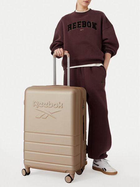 Reebok Walizka duża CEOWB-RBK-WAL-011-CCC-L Beżowy. Brązowe walizki Reebok, bez wzorów, z tworzywa sztucznego, duże. Za 299.99 zł.