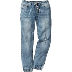 Dżinsy ze stretchem i gumką w talii Slim Fit Straight bonprix niebieski. Jeansy marki Under Armour. Za 89.99 zł.