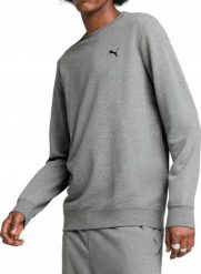 Bluza Męska Puma Sportowa Szara Bawełniana Na Co Dzień Basic. Szare bluzy bez kaptura Puma, m, bez wzorów, z bawełny, bez kaptura. Za 199.00 zł.