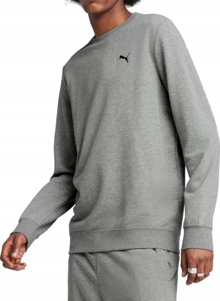 Bluza Męska Puma Sportowa Szara Bawełniana Na Co Dzień Basic. Szare bluzy bez kaptura Puma, m, bez wzorów, z bawełny, bez kaptura. Za 199.00 zł.