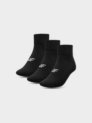4F Skarpetki casual za kostkę (3-pack) męskie - czarne 35-38. Czarne skarpety 4F, bez wzorów, z bawełny. Za 49.99 zł.