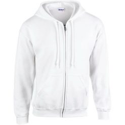 Bluza z kapturem i zamkiem błyskawicznym Gildan Heavy Blend™. Białe bluzy GILDAN, m, bez wzorów, z kapturem. Za 190.50 zł.