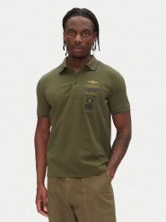 Aeronautica Militare Polo 251PO1853P191 Khaki Regular Fit. Brązowe koszulki polo Aeronautica Militare, m, bez wzorów, z bawełny, bez kołnierzyka, bez ramiączek. Za 269.99 zł.