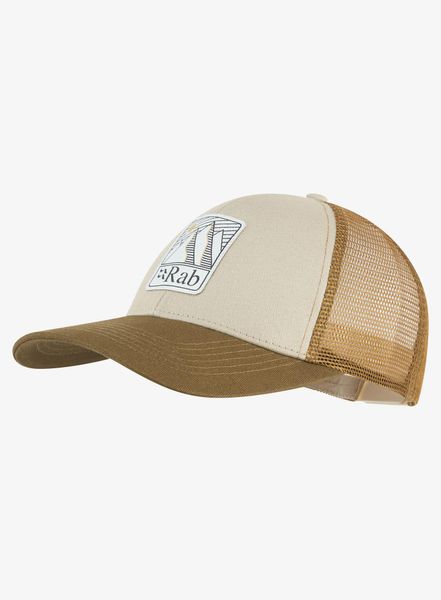 Czapka z daszkiem Rab Dihedral Badge Cap - pebble/oak. Brązowe czapki z daszkiem RAB, bez wzorów, z bawełny. Za 159.99 zł.