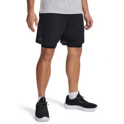 Under Armour TECH VENT 2IN1 SHORT Spodenki treningowe. Czarne krótkie spodenki sportowe Under Armour, m, bez wzorów, z materiału. Za 149.99 zł.