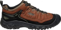 Buty trekkingowe TARGHEE IV WP M Bison/Czarny. Brązowe buty turystyczne Keen, bez wzorów, z materiału, bez zapięcia, trekkingowe. Za 710.50 zł.