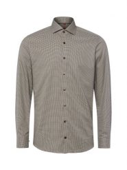 Finshley & Harding Koszula - non-iron Mężczyźni Slim Fit Bawełna beżowy|czarny, 43. Brązowe koszule Finshley & Harding, m, bez wzorów, z bawełny, bez kołnierzyka, bez ramiączek. Za 229.95 zł.