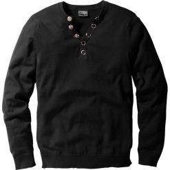 Sweter "Slim fit" bonprix czarny. Swetry nierozpinane marki bonprix. Za 89.99 zł.