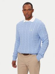 Polo Ralph Lauren Sweter 710775885535 Błękitny Regular Fit. Niebieskie swetry rozpinane Polo Ralph Lauren, m, bez wzorów, z bawełny, bez kołnierzyka, bez ramiączek. Za 909.99 zł.