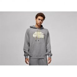 Bluza sportowa męska Nike Air Jordan Jumpman Fleece. Szare bluzy z kapturem Nike, m, bez wzorów, z kapturem. Za 454.00 zł.