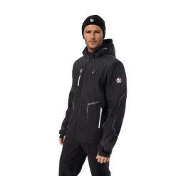 Kurtka turystyczna męska CYRUS SOFTSHELL wodoodporna. Czarne kurtki Aulp, l, bez wzorów, z lycry, bez kaptura. Za 599.99 zł.