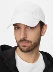 Calvin Klein Czapka z daszkiem K50K505737 Biały. Białe czapki z daszkiem CALVIN KLEIN, bez wzorów, z bawełny. Za 119.99 zł.