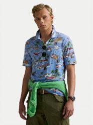 Polo Ralph Lauren Polo 710966450001 Niebieski Standard Fit. Niebieskie koszulki polo Polo Ralph Lauren, m, bez wzorów, z bawełny, bez kołnierzyka, bez ramiączek. Za 819.99 zł.