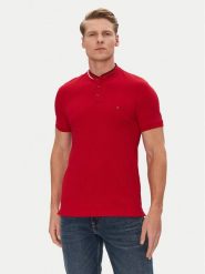 Tommy Hilfiger Polo Mao MW0MW34752 Czerwony Slim Fit. Czerwone koszulki polo Tommy Hilfiger, m, bez wzorów, z bawełny, bez kołnierzyka, bez ramiączek. Za 319.99 zł.