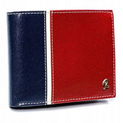 Portfel męski czerwono-granatowy Rovicky 324-RBA-D NAVY-RED. Czerwone portfele ROVICKY, bez wzorów, ze skóry. Za 84.00 zł.