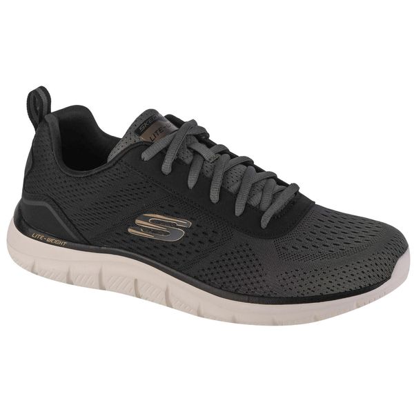 Buty do chodzenia męskie Skechers Track Ripkent. Czarne buty treningowe Skechers, bez wzorów, z gumy, trekkingowe. Za 239.99 zł.