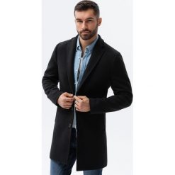 Klasyczny płaszcz męski - czarny V1 C536 - XL. Czarne płaszcze Ombre Clothing, l, bez wzorów, z poliesteru, klasyczne, bez kaptura. W wyprzedaży za 229.99 zł.