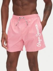 Pepe Jeans Szorty kąpielowe Logo PMB10419 Różowy Regular Fit. Czerwone kąpielówki Pepe Jeans, m, bez wzorów, z jeansu. Za 209.99 zł.