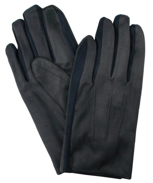 Miękkie i Delikatne Rękawiczki Męskie - Bawełniane - Granat z Grafitem. Szare rękawiczki Em men's accessories, na jesień, bez wzorów, z bawełny. Za 99.00 zł.