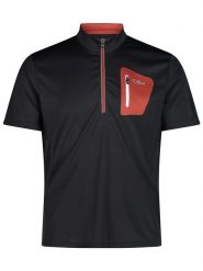 CMP Koszulka kolarska w kolorze czarno-pomarańczowym rozmiar: 46. Czarne t-shirty sportowe CMP, bez wzorów, z materiału, bez ramiączek, rowerowe. Za 61.60 zł.