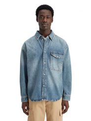 Scotch & Soda Koszula dżinsowa w kolorze błękitnym rozmiar: L. Niebieskie koszule Scotch & Soda, l, bez wzorów, z bawełny, bez kołnierzyka, bez ramiączek. Za 225.57 zł.