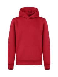 Clique Miami Hoody Junior – bluza z kapturem z bawełny i recyklingowanego. Czerwone bluzy z kapturem CLIQUE, bez wzorów, z bawełny, z kapturem. Za 154.12 zł.