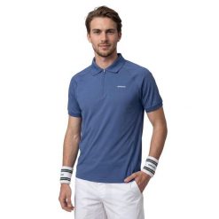 Męska techniczna tenisowa koszulka polo Siroko Player Navy. Niebieskie koszulki polo SIROKO, l, bez wzorów, z tkaniny, bez kołnierzyka, bez ramiączek, tenisowe. Za 127.00 zł.