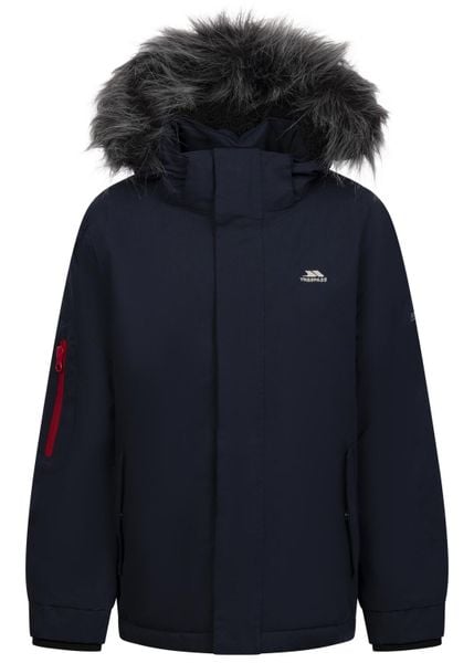 Trespass Braddan - męska kurtka przeciwdeszczowa granatowa. Niebieskie kurtki 2117 OF SWEDEN, m, bez wzorów, z futra. Za 267.10 zł.
