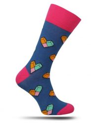 Różowo-Niebieskie Skarpetki -MORE- Męskie, Tetris, w Figury Przestrzenne, Geometryczne. Czerwone skarpety More, bez wzorów, z bawełny. Za 19.90 zł.