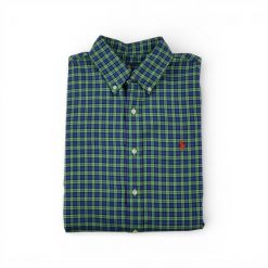 Second life - Klasyczna koszula męska w kratę - Jak nowy. Zielone koszule RALPH LAUREN, m, bez wzorów, bez kołnierzyka, bez ramiączek. Za 153.32 zł.