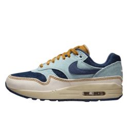 Buty do chodzenia dla dorosłych Air Max 1 ‘87 Denim Aura. Niebieskie swetry nierozpinane Nike, m, bez wzorów, z denimu, bez kołnierzyka, bez ramiączek. Za 1,062.57 zł.