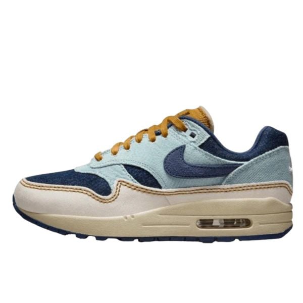 Buty do chodzenia dla dorosłych Air Max 1 ‘87 Denim Aura. Niebieskie swetry nierozpinane Nike, m, bez wzorów, z denimu, bez kołnierzyka, bez ramiączek. Za 1,062.57 zł.