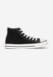 Czarno-Białe Trampki Neasea. Czarne trampki Born2be, m, bez wzorów, za kostkę, bez zapięcia. W wyprzedaży za 50.99 zł.