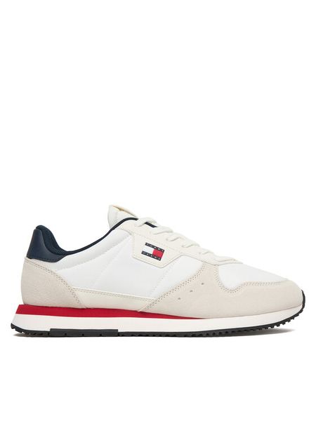 Tommy Jeans Sneakersy Tjm Eva Runner Leather EM0EM01649 Biały. Białe buty sportowe casual Tommy Jeans, bez wzorów, z jeansu, bez zapięcia. Za 252.99 zł.