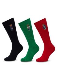 Polo Ralph Lauren Zestaw 3 par wysokich skarpet męskich 449973049001 Kolorowy. Skarpety Polo Ralph Lauren, bez wzorów, z bawełny. Za 209.99 zł.