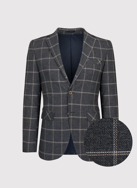 PAKO LORENTE – Szara marynarka męska w kratę. Szare garnitury Pako Lorente, na co dzień, m, bez wzorów, z elastanu, casualowe. Za 299.99 zł.