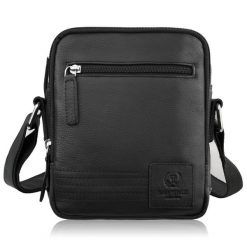 Listonoszka saszetka męska skórzana na ramię czarna Paolo Peruzzi AY-27-BL. Czarne torby na ramię bez wzorów, ze skóry, na ramię, bez dodatków. Za 149.00 zł.