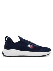 Tommy Jeans Sneakersy Runner Kntitted EM0EM01555 Granatowy. Niebieskie buty sportowe casual Tommy Jeans, bez wzorów, z jeansu, bez zapięcia. Za 299.99 zł.