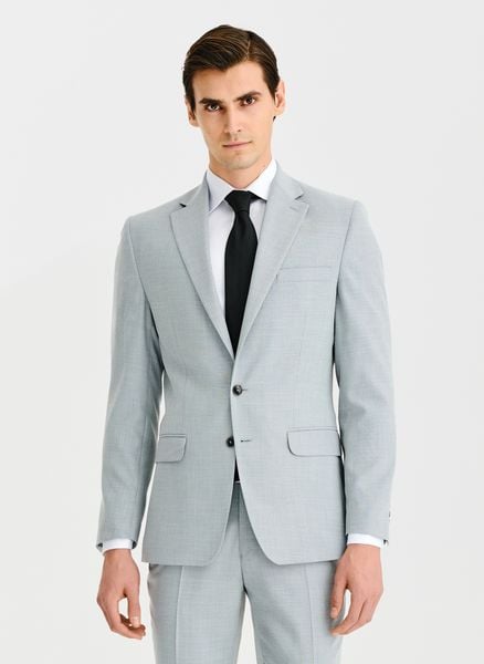 PAKO LORENTE – Szara marynarka garniturowa. Szare garnitury Pako Lorente, m, bez wzorów, z elastanu, młodzieżowe. Za 999.99 zł.