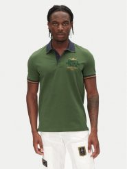 Aeronautica Militare Polo 251PO1859P191 Zielony Regular Fit. Zielone koszulki polo Aeronautica Militare, m, bez wzorów, z bawełny, bez kołnierzyka, bez ramiączek. Za 389.99 zł.