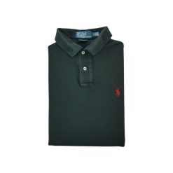 Second life - Męska czarna koszulka polo z krótkim rękawem - Stan bardzo dobry. Czarne koszulki polo RALPH LAUREN, m, bez wzorów, bez kołnierzyka, bez ramiączek, na golfa. Za 127.76 zł.