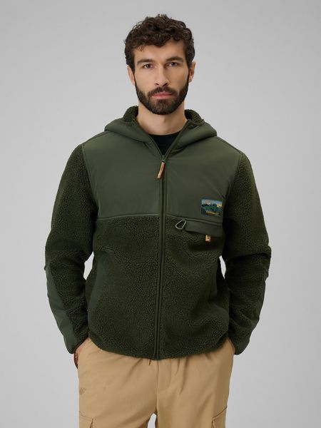 4F Polar sherpa regular z kapturem męski - khaki L. Brązowe bluzy z polaru 4F, l, bez wzorów, z materiału, z kapturem. W wyprzedaży za 189.99 zł.