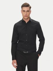 Calvin Klein Koszula Essential LV019EU000 Czarny Slim Fit. Czarne koszule CALVIN KLEIN, m, bez wzorów, z bawełny, bez kołnierzyka, bez ramiączek. Za 349.99 zł.