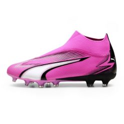 Buty piłkarskie PUMA Ultra Match + LL FG/AG. Czerwone buty treningowe Puma, bez wzorów, do piłki nożnej. Za 406.80 zł.